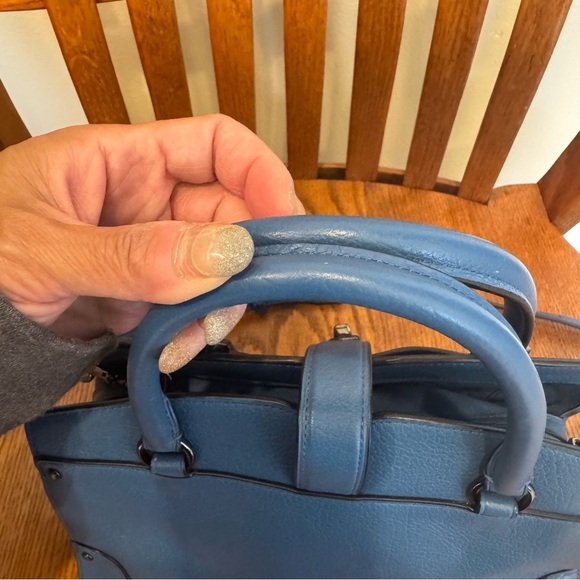 Coach Mercer Blue Crossbody Satchel Purse Multiple Pockets Roomy Dustbag - Picture 14 of 16